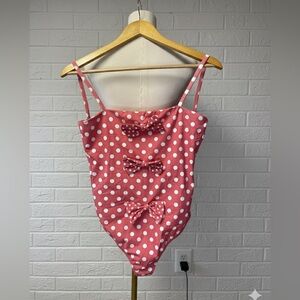 Caroline Constas Pink Polkadot One Piece Swimsuit